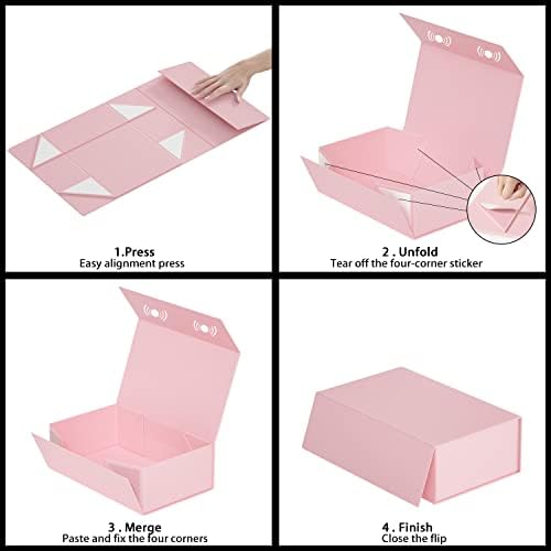 ryddoy 5 pack pink gift box, 9.5x6x3'' gift showing dimensions