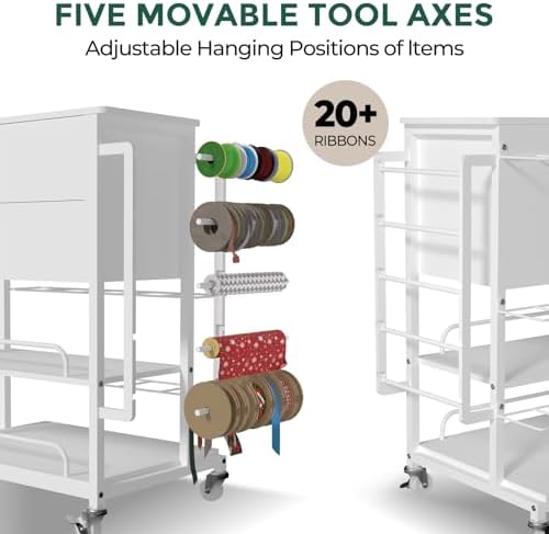 wrapping paper storage & organizer, craft cart with on a desk or shelf