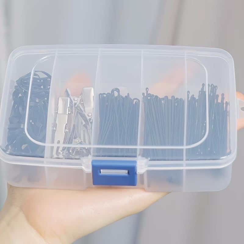 Mini Transparent Storage Case, 5-grid Dustproof Jewelry Storage Box, Travel Storage Box,Portable Storage Organizer, Transparently