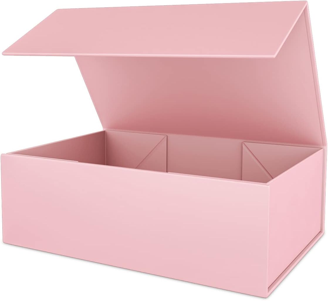Pink Gift Box 12" x 6" x 4" with Magnetic Closure Lid Gifts Boxe for Presents,Bridesmaid Gifts Boxes,Cute Box,Birthday Gift Boxe,Luxury for Gifts Packaging, Magnetic Gift Boxes for Wrapping Gifts (Pink)