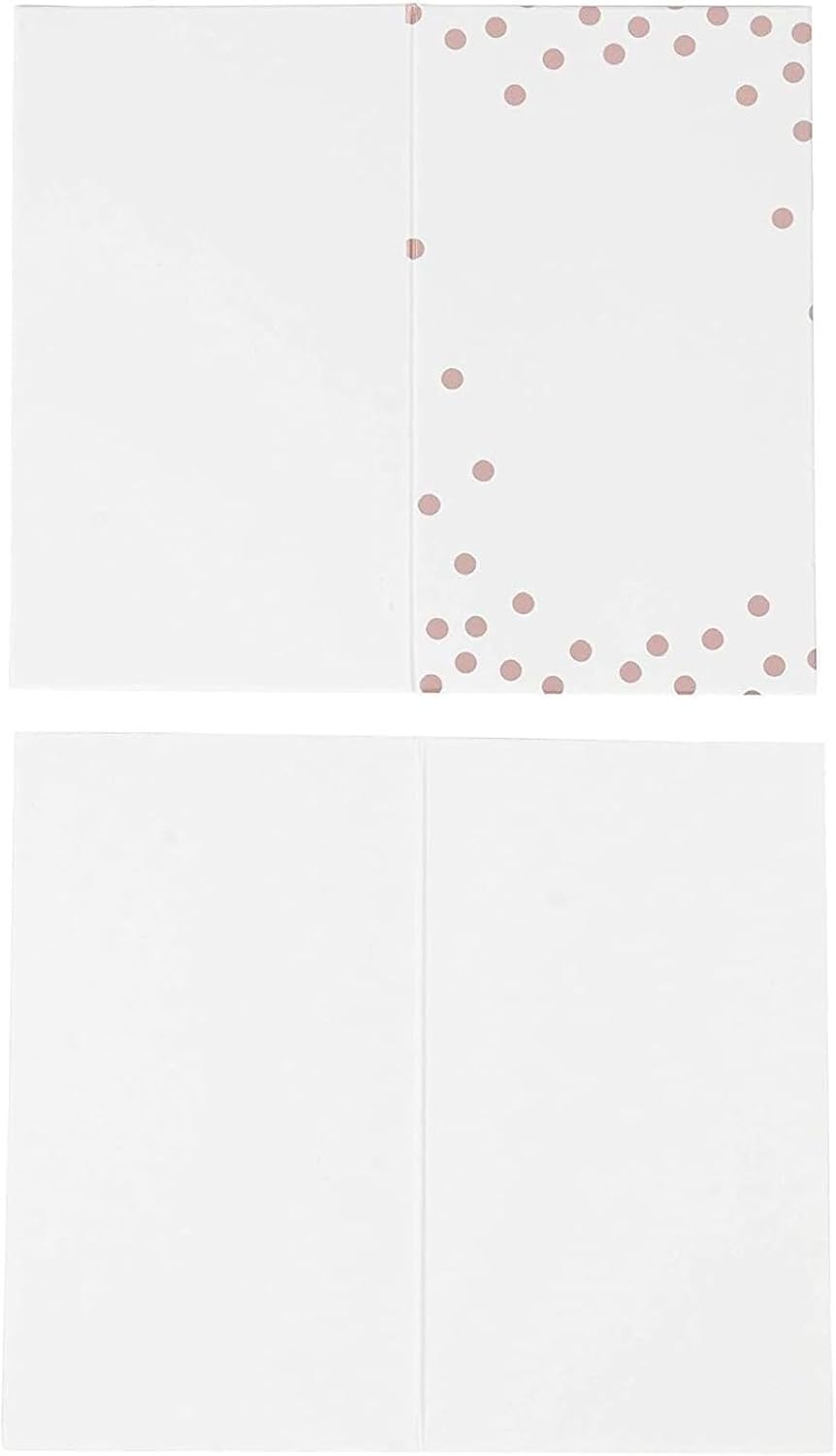 Best Paper Greetings Wedding Place Cards - Rose Gold Foil Name Cards for Table Setting - Cardstock Food Labels for Party Buffet - Pack of 100, 3.5 x 2 In, White & Rose Gold