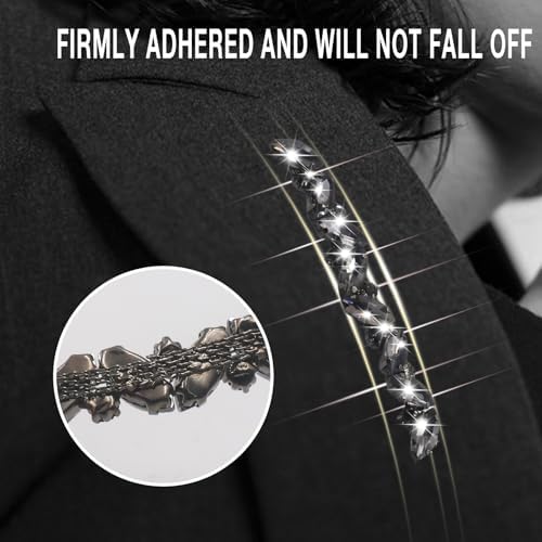 pearly jun 3 yards black rhinestone chain trim on a desk or shelf