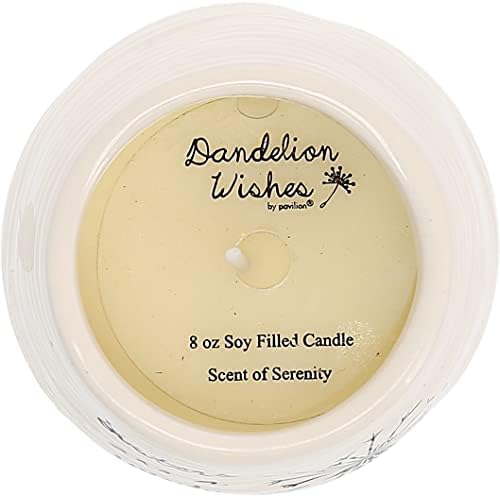 Pavilion Gift Company 77113 Plain Dandelion Wishes - Sisters are A Wish Come True Yellow Ceramic Soy Serenity Scented Candle,