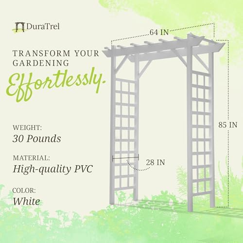 dura-trel providence arbor, vinyl garden archway for outdoors, close-up detail