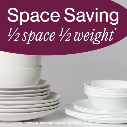 corelle vitrelle 6.75" salad appetizer plate set, triple on a desk or shelf
