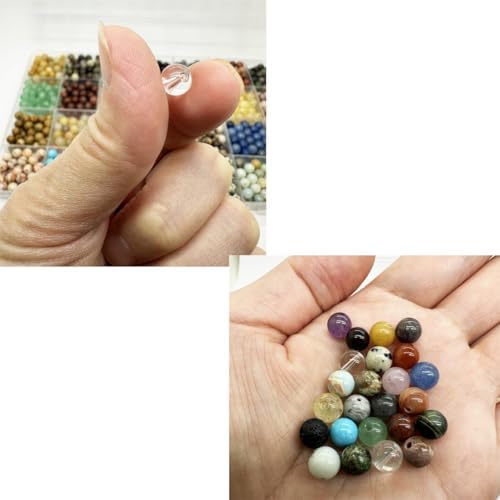 6mm natural stone beads, round crystals bead genuine, close-up detail