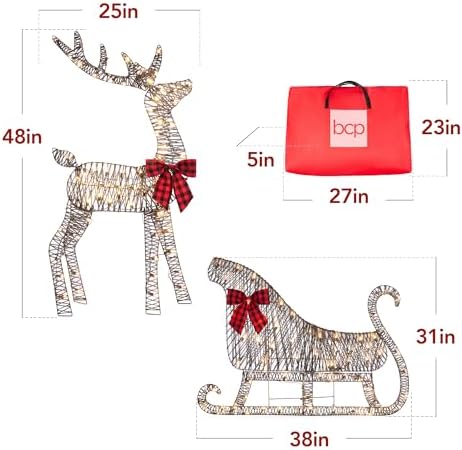 best choice products 4ft lighted 2d reindeer & on a desk or shelf
