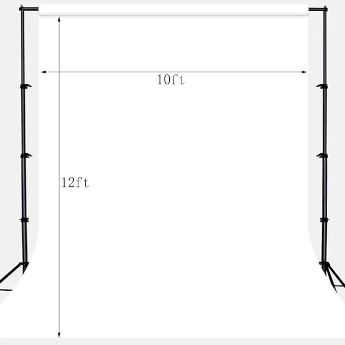 Solid Photography Backdrop Background Chromakey Muslin Portrait Background Screen for Photo Video Studio… (White, 10x12ft)