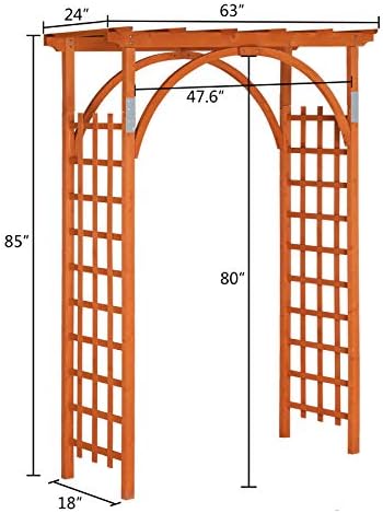 vingli 85in wooden arbor garden arch, wedding arch on a desk or shelf