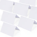 Place Cards for Table Setting, 50 Pcs Blank Tent Cards - 3.7x2.48 In | White Table Name Cards Food Labels for Party Buffet, Wedding, Dinner, Premium 300 gsm Thick Paper