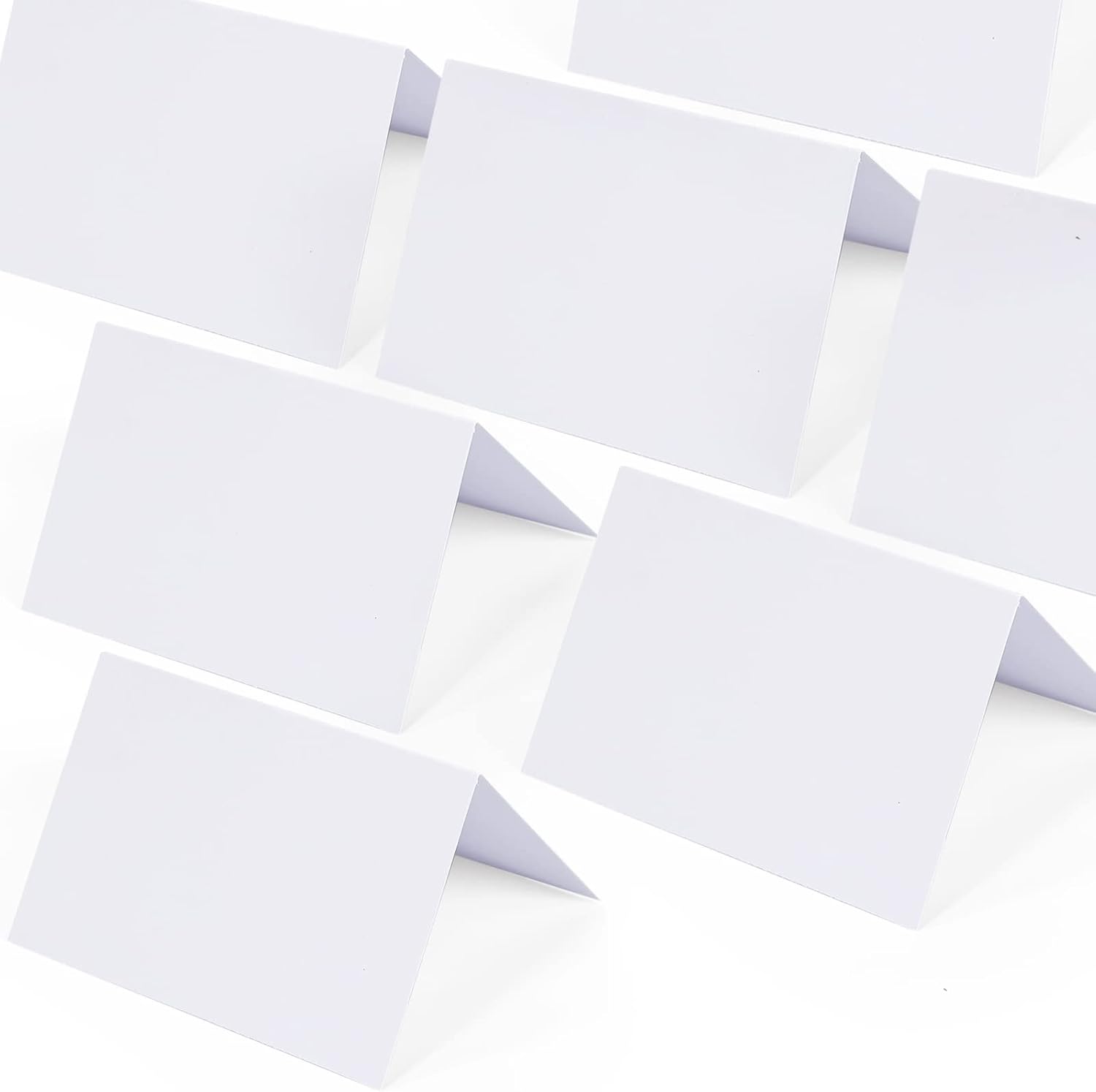 Place Cards for Table Setting, 50 Pcs Blank Tent Cards - 3.7x2.48 In | White Table Name Cards Food Labels for Party Buffet, Wedding, Dinner, Premium 300 gsm Thick Paper