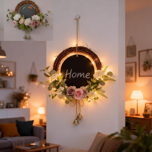 grapevine wreath set, 8 pcs vine branch wreaths, side view