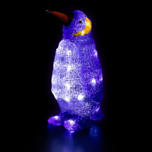 northlight lighted commercial grade acrylic penguin christmas display, close-up detail