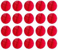 20pcs Honeycomb Flower Balls - Red Tissue Paper Decoration for Birthday, Wedding & Home (6inch)
