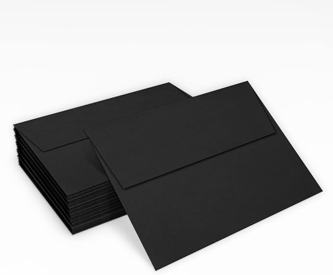 LUXPaper A7 Invitation Envelopes | Peel & Press | 5 1/4" x 7 1/4" | Black Linen | 80lb. Text | 50 Qty