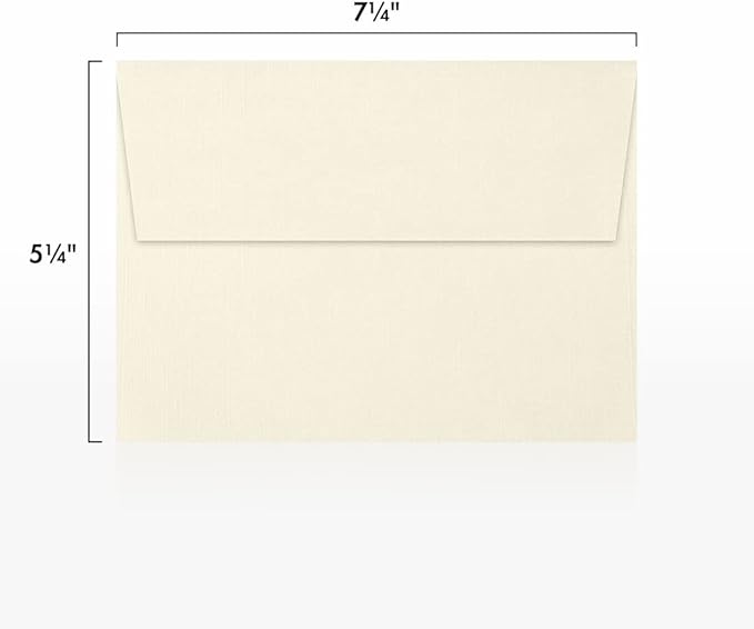LUXPaper A7 Invitation Envelopes | Peel & Press | 5 1/4" x 7 1/4" | Natural Linen | 80lb. Text | 250 Qty