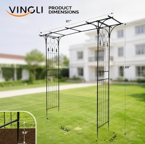 vingli garden arbor, arch archway for wedding ceremony, package contents