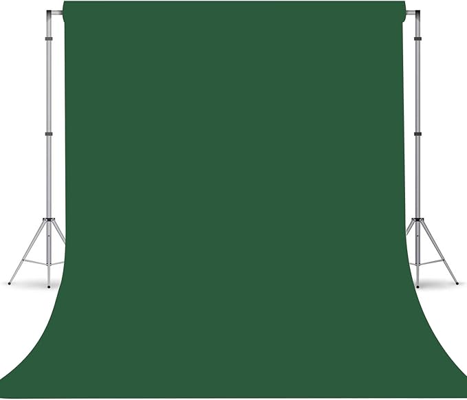 Dark Green Photography Backdrop for Photoshoot, Photo Backdrop Curtain, Perfect Dark Green Backdrops for Party Portrait Photoshoots Video Studio 10FTx10FT