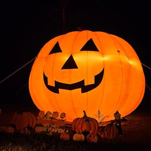 giant 26ft halloween inflatables pumpkin decorations, blow up, side view