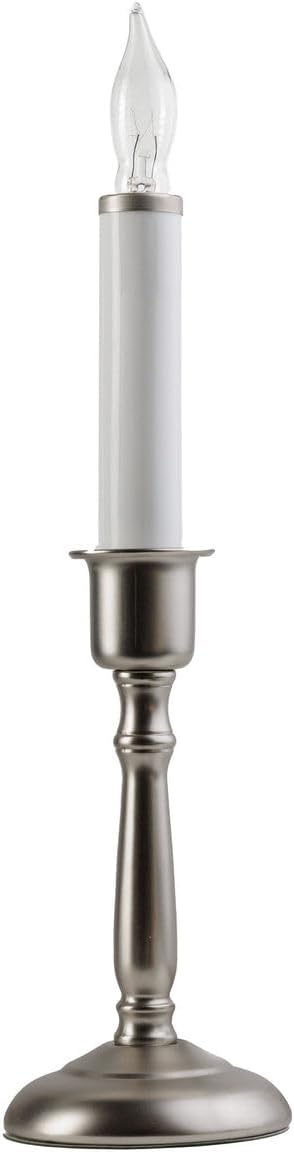 BA201PR3 Bayside Electric Window Candles, Pewter Finish, Traditional Style Candlesticks, 3 Pack