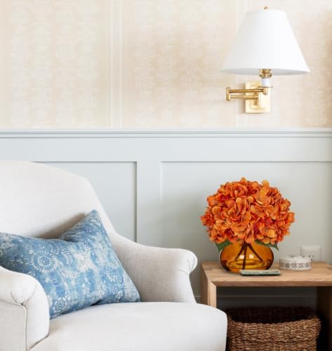 hollyone orange fall hydrangeas with vase indoor faux, package contents