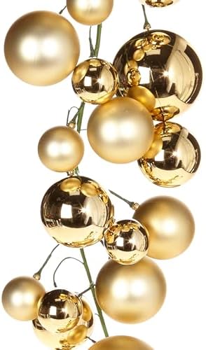 raz imports red green and gold ball christmas, front angle view