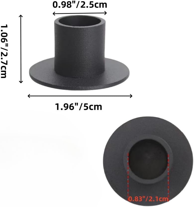 Metal Candle Holder Set,Taper Candelabra,Candle Stands,Fits 0.83 Inch Diameter Taper Candles for Wedding,Party,Anniversary,Table Centerpieces,Housewarming Gifts (10PCS,Black)