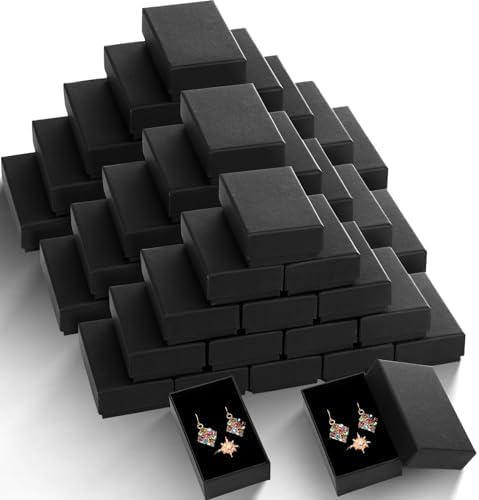 batiyeer 72 pcs black cardboard jewelry boxes with, main product view