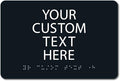 ALPHA DOG ADA SIGNS Custom ADA Compliant Braille Sign, 6"x9" Room Identification Plaque, Tactile Text, Raised Letters, Personalized 4-Line, Indoor/Outdoor, USA-Made (Black)