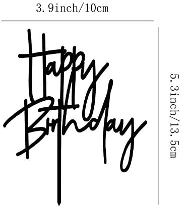 DIY Happy birthday Cake Topper Black Acrylic