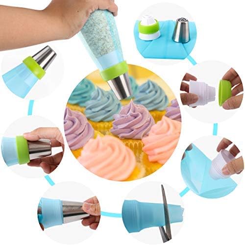 132 Pcs Cake Decorating Supplies kit with Turntable,48 Pcs Numbered Icing Tips and 3 Pcs Russian Piping Nozzles,12 Pcs Cupcake Moulds