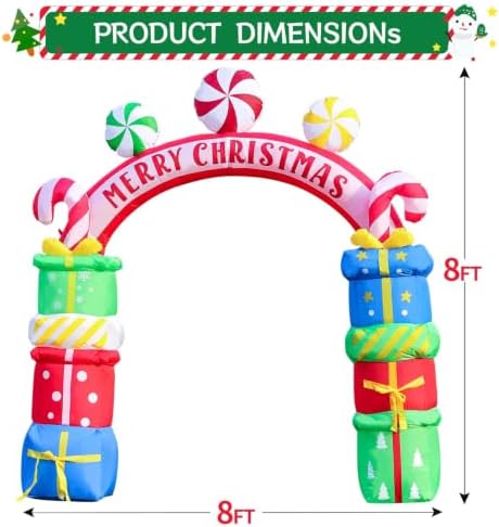 domkom 8ft christmas inflatables arch gift boxes with, package contents