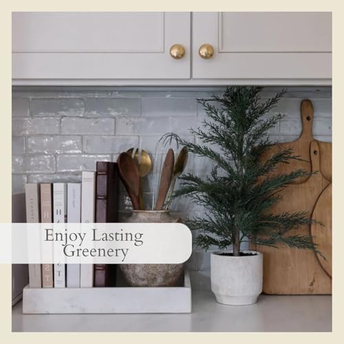 cg hunter, faux evergreen cedar trees, set of, package contents