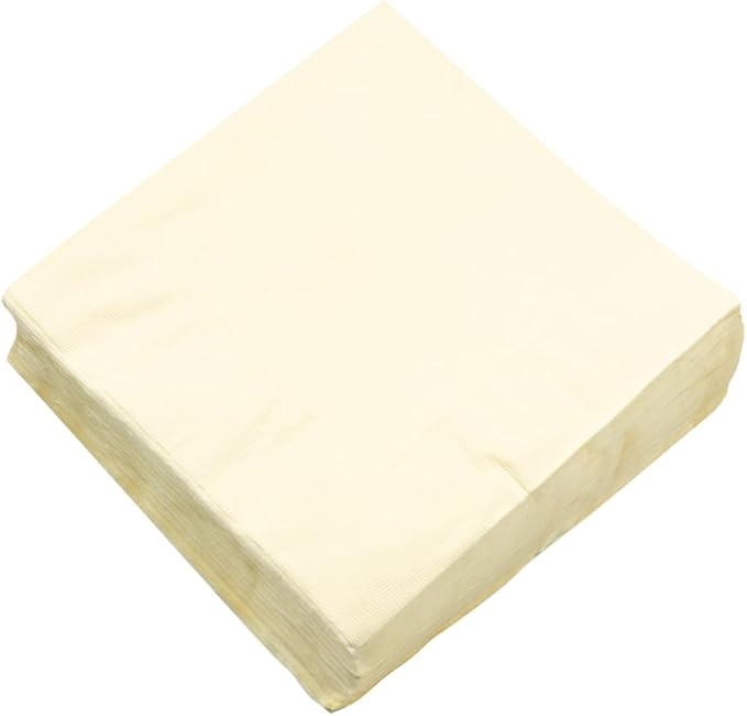 JAM PAPER Medium Lunch Napkins - 6 1/2 x 6 1/2 - Ivory - 50/Pack