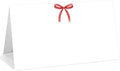 25 Pack Red Bow Place Cards, Editable Name Cards for Table Setting, Cute Tent Cards Food Label for Dinner Party, Bridal Shower, Wedding, Baby Shower and Events -T33