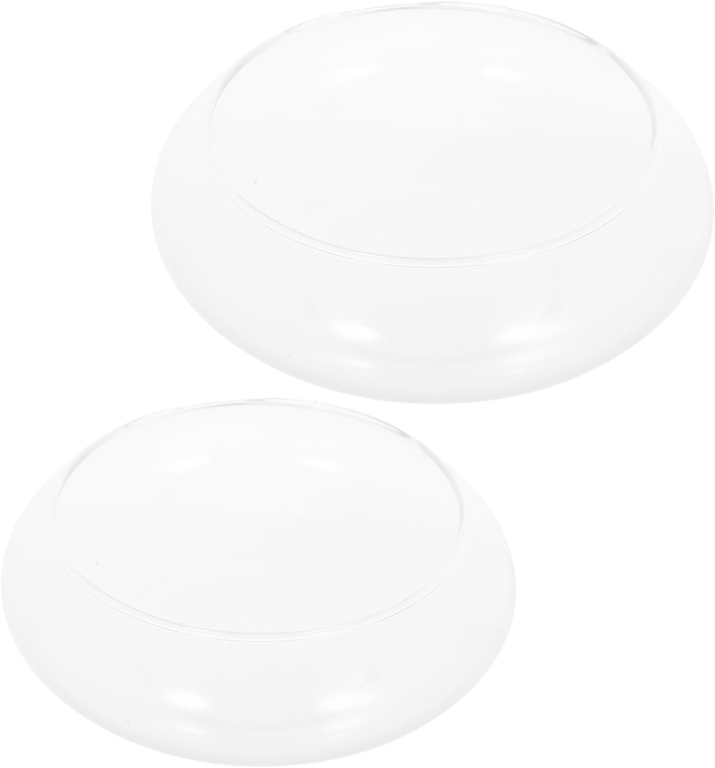 2pcs Glass Floating Candle Holders Bowl Set, Elegant Minimalist Glass Candle Holder Bowls with Stable Base for Wedding Table Centerpiece and Romantic Dinners