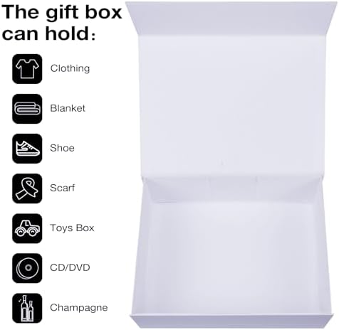 aimyoo 5 pack white magnetic gift boxes with, side view