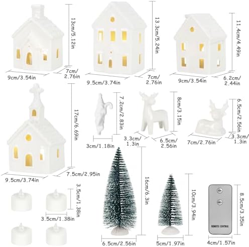 christmas decorations indoor - 9 piece christmas village shown in use