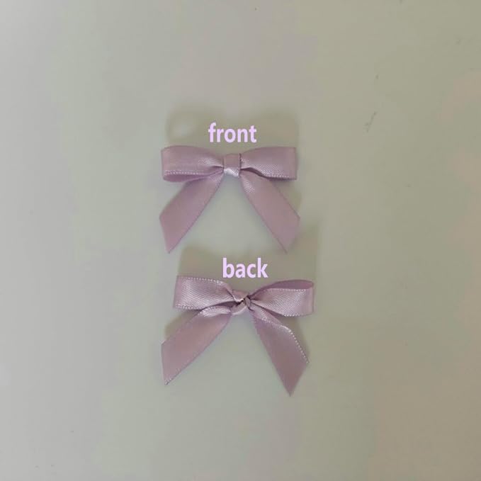 50pcs 1-1/2" Lavender Satin Ribbon Bows with Twist Ties Mini Ribbon Bows for Candy Partiy Decoration Gift Packing&Wrapping Accessoried(Lavender)