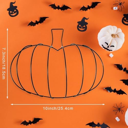 hotop 7 pcs pumpkin wreath frame metal wire shown in use