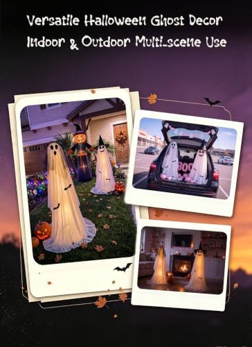 minetom 2 pack 5 ft halloween ghost decorations, close-up detail