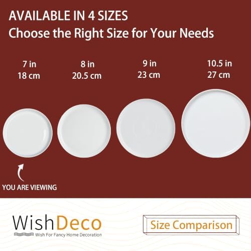 wishdeco ceramic appetizer plates set of 6, small, side view