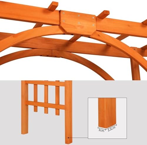 yaheetech 85in wooden garden arch arbor trellis for, front angle view