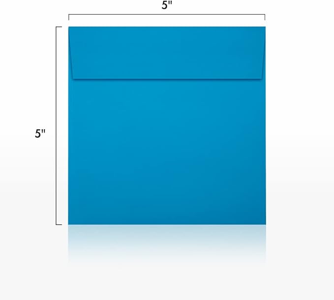 LUXPaper Square Invitation Envelopes | Peel & Press | 5" x 5" | Pool Blue | 80lb. Text | 50 Qty