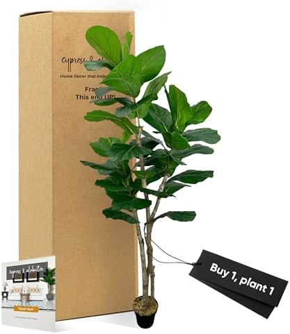 cypress & alabaster handmade 7ft oversized fiddle leaf, view 9