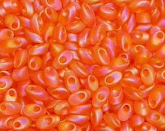 110g Grams Long Magatama Bead Mix, Miyuki Orange, Salmon, Gold, Rose, Peach, ...