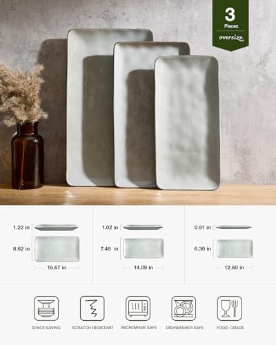 famiware serving platters set of 3 sizes shown in use