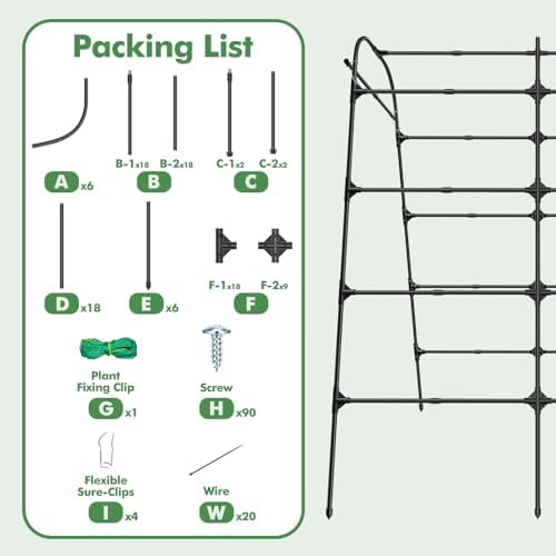 gojaway 7*5.4* 5ft arch metal garden trellis,outdoor climbing, front angle view