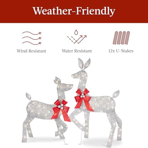 best choice products 4ft 3-piece 2d lighted christmas, package contents