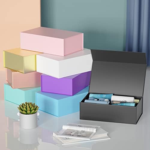 ryddoy 5 pack black gift box, 12x6x4'' gift, front angle view
